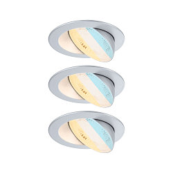 spot AUMUS round, set of 3 IP20, chrome matt dimmable