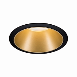 Recessed spot LED COLE IP44, fixed, incl. LED COIN Module, 230V, 6.5W 2700K460lm 100�, 3-step dimmable, black / gold matt