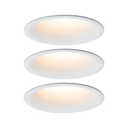 recessed luminaire CYMBAL COIN LED rigid, Dim-To-Warm, set of 3 IP44, white matt dimmable 19
