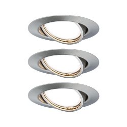 recessed luminaire BASE COIN swivelling, set of 3 IP20, brushed iron dimmable 15W 370lm 3000K 100� 100� CRI > 83