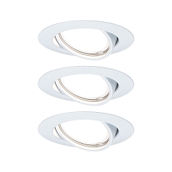 recessed luminaire BASE swivelling, set of 3 GU10 IP20, white dimmable 15W 350lm 3000K 38� 38� CRI >80