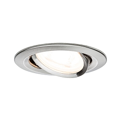 recessed luminaire NOVA LED round, swivelling GU10 IP23, brushed iron  460lm 2700K 38� 38� CRI >80