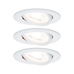 recessed luminaire NOVA LED round, swivelling, set of 3 GU10 IP23, white matt  19,5W 460lm 2700K 38� 38� CRI >80