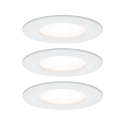 recessed luminaire NOVA LED round, rigid, set of 3 GU10 IP44, white matt  460lm 2700K 38� 38� CRI >80