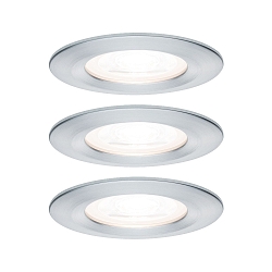 recessed luminaire NOVA LED round, rigid, set of 3 GU10 IP44, aluminium  460lm 2700K 38� 38� CRI >80