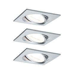 recessed luminaire NOVA COIN LED square, swivelling, set of 3 IP23, aluminium  19,5W 460lm 2700K 100� 100� CRI >80