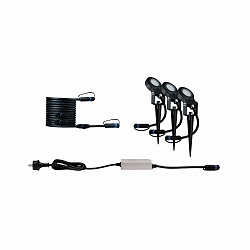 Paulmann Plug&Shine Basic set earth spike Sting IP67 3000K 3x6W dimmable