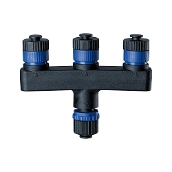 Paulmann Plug&Shine Distributor 3-fold IP68 black, 1x in / 3x out