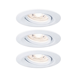 Set of 3 LED Recessed luminaire NOVA MINI with Module COIN, swivelling, white matt