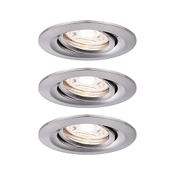 Set of 3 LED Recessed luminaire NOVA MINI with Module COIN, swivelling, iron brushed