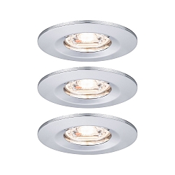 Set of 3 LED Recessed luminaire NOVA MINI with Module COIN, IP44, fixed, chrome