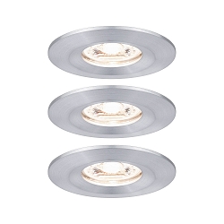 Set of 3 LED Recessed luminaire NOVA MINI with Module COIN, IP44, fixed, alu turned