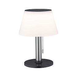 Outdoor LED Solar Table lamp LILLESOL, IP44, 0.8W 3000K 45lm, 3-step dimmable, stainless steel / satin