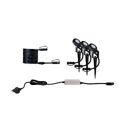 spike luminaire STING PLUG & SHINE CH set of 3 IP67, anthracite 