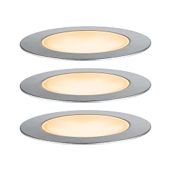 floor recessed luminaire FLOOR SET PLUG & SHINE set of 3, insect friendly IP67, silver 