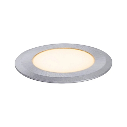 floor recessed luminaire LED GOLD LIGHT POINT � 5CM rigid, passable, switchable, insect friendly IP67, brushed aluminium 