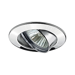 Recessed luminaire PREMIUM, 230V, GU10, 51mm, swiveling, chrome/aluminum