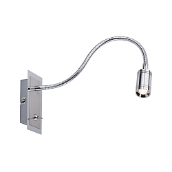 LED Wall luminaire MIRROR ZYLINDRO LED Bed reading luminaire, 1x3W, 230V DC, 700mA, chrome