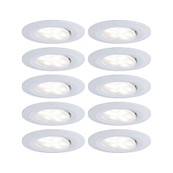 Set of 10 Outdoor LED Recessed spot CALLA IP65 DIM, swivelling, 230V, each 6.5W 4000K 560lm 100�, dimmable, white matt