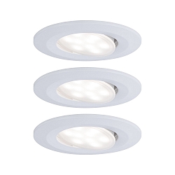 Set of 3 Outdoor LED Recessed spot CALLA IP65 DIM, swivelling, 230V, each 6.5W 4000K 560lm 100�, dimmable, white matt