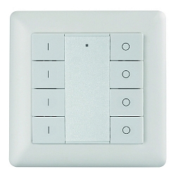 Radio wall button 4 channel, 4 ZONEN, unicolour, dynamic, IP20
