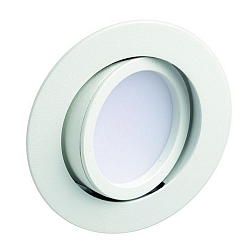 recessed luminaire SANYA AC LED round, swivelling IP40, satined, white matt  6W 500lm 2700K 80� 80� CRI 80-89