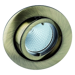 Alu die-cast Recessed spot for MR16, without snap ring, swivelling, IP20, old brass