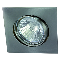 Die-cast Recessed spot QUADRO for MR16, swivelling, IP20, iron brushed