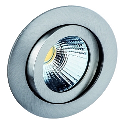 LED Recessed spot, 7W, 40�, 2300-3000K, 350mA, CRI90, IP20, without converter, with disc, iron brushed