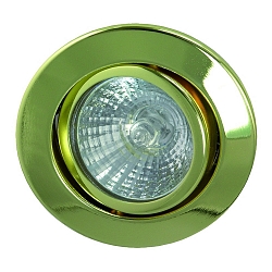 Metal Recessed spot for MR16, without snap ring, swivelling, IP20, brass