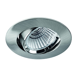 recessed luminaire BAN COB round, swivelling, current constant IP40, brushed iron dimmable 7W 640lm 3000K 40� CRI 90-100