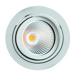 recessed luminaire CORU-80K 1 flame, round, cardanic swivelling IP20, white dimmable