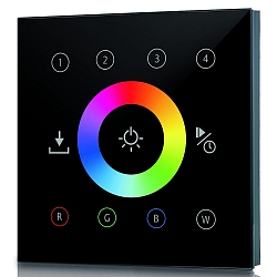 touch panel AC-DALI / 4 ZONES RGBW 4 channel, RGBW, digital DALI dimming output, black