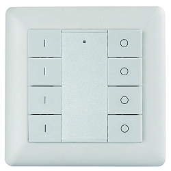 radio wall switch 4 ZONE RF SINGLE COLOUR 4 channel, with output for radio control signal (RF), white