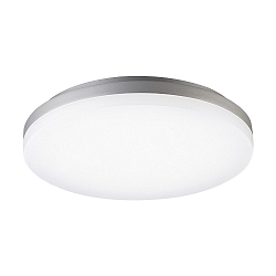 LED Ceiling luminaire CIRCEL, �27cm / height 4.3cm, with motion detector, IP20, 18W 4000K 1150lm, silver