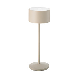 battery table lamp VELUNA IP44, dune beige dimmable
