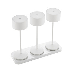 battery table lamp VELUNA set of 3 IP44, snow white dimmable