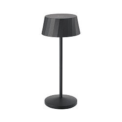 battery table lamp FACETTA IP44, night black dimmable