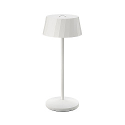 battery table lamp FACETTA IP44, snow white dimmable