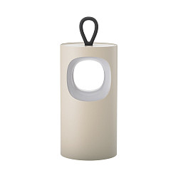 battery table lamp LUNARI IP44, dune beige dimmable