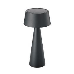 battery table lamp SOLINO IP44, graphite grey dimmable