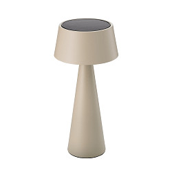 solar table lamp SOLINO tiltable, with accumulator, with USB charging function, magnetic mounting IP44, mat, dune beige dimmable