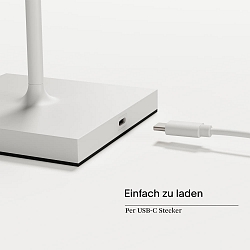 battery table lamp NUINDIE USB-C square, CCT Switch, dimmable IP54, snow white dimmable