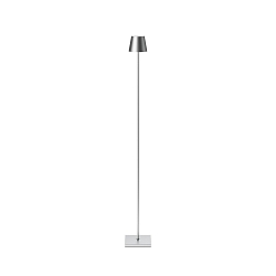 battery floor lamp NUINDIE USB-C up / down, with USB connection, CCT Switch, with touch dimmer IP54, silver dimmable