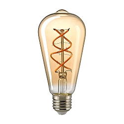 LED Decorative Spiral Filament rustic lamp Edison CURVED GOLD, 230V, � 6.4cm / L 14cm, E27, 4.5W 1800K 250lm 330�, dimmable