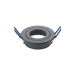 Aluminum Recessed luminaire with quick-change inner ring, incl. GU5.3 socket, IP20, � 8.3cm, DA 6.8cm, swiveling 25�, black
