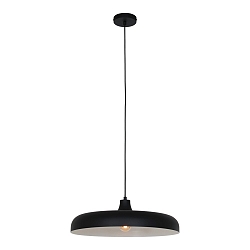 pendant luminaire KRISIP down, 1 flame, flat E27 IP20, black matt dimmable