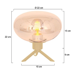 table lamp REFLEXION 1 flame E27 IP20, brass dimmable
