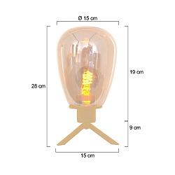 table lamp REFLEXION 1 flame E27 IP20, brass dimmable