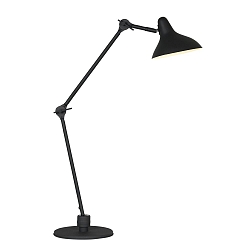 table lamp KASKET with switch, with jointed arm, with plug E27 IP20, black matt 